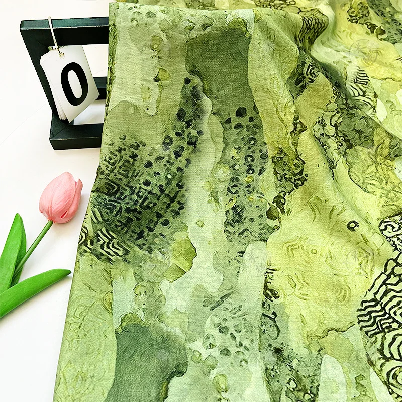 Silk Painting Dye - Tissu en coton brocart style peinture