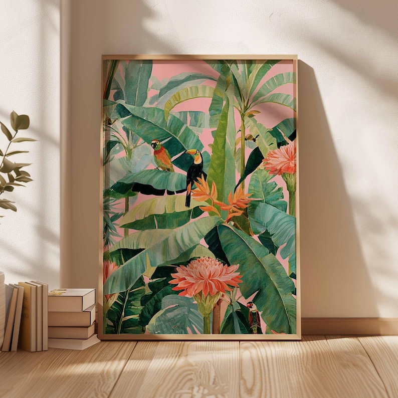 Art Craft House - Affiche en toile tropicale rétro, impression