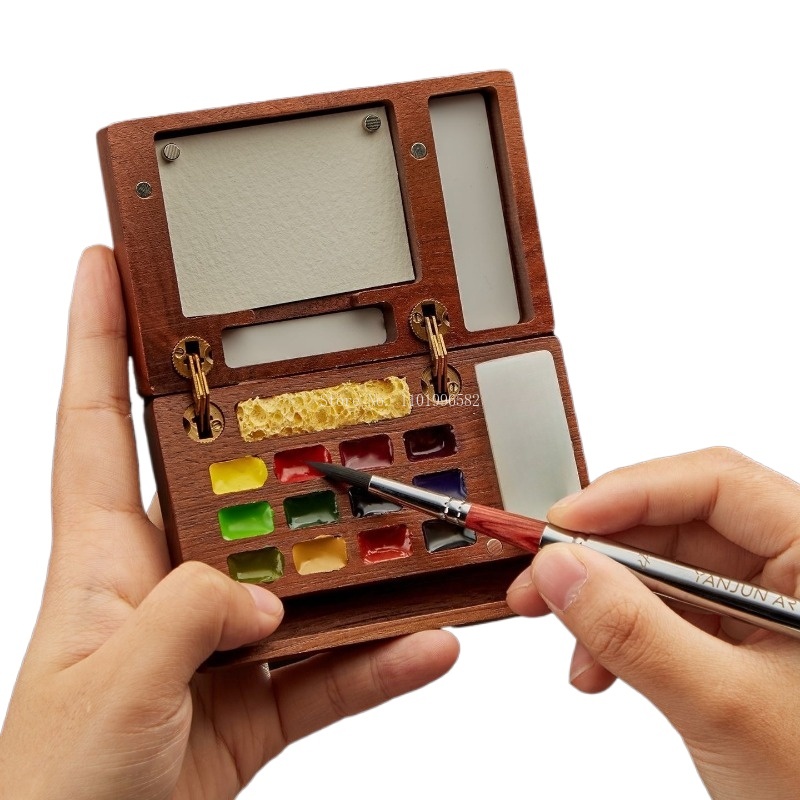 Gouache Paint Set - Boîte de peinture de voyage en