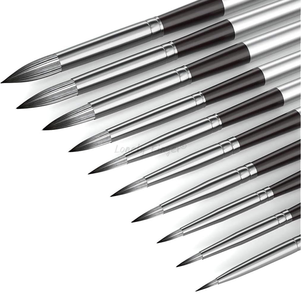 Gouache Paint Set - Ensemble de pinceaux ronds pour aquarelle,