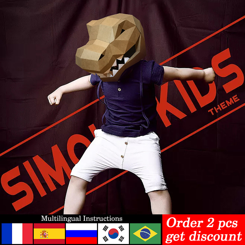 Art Craft Cardboard - Masque Animal tyrannosaure Rex en papier,