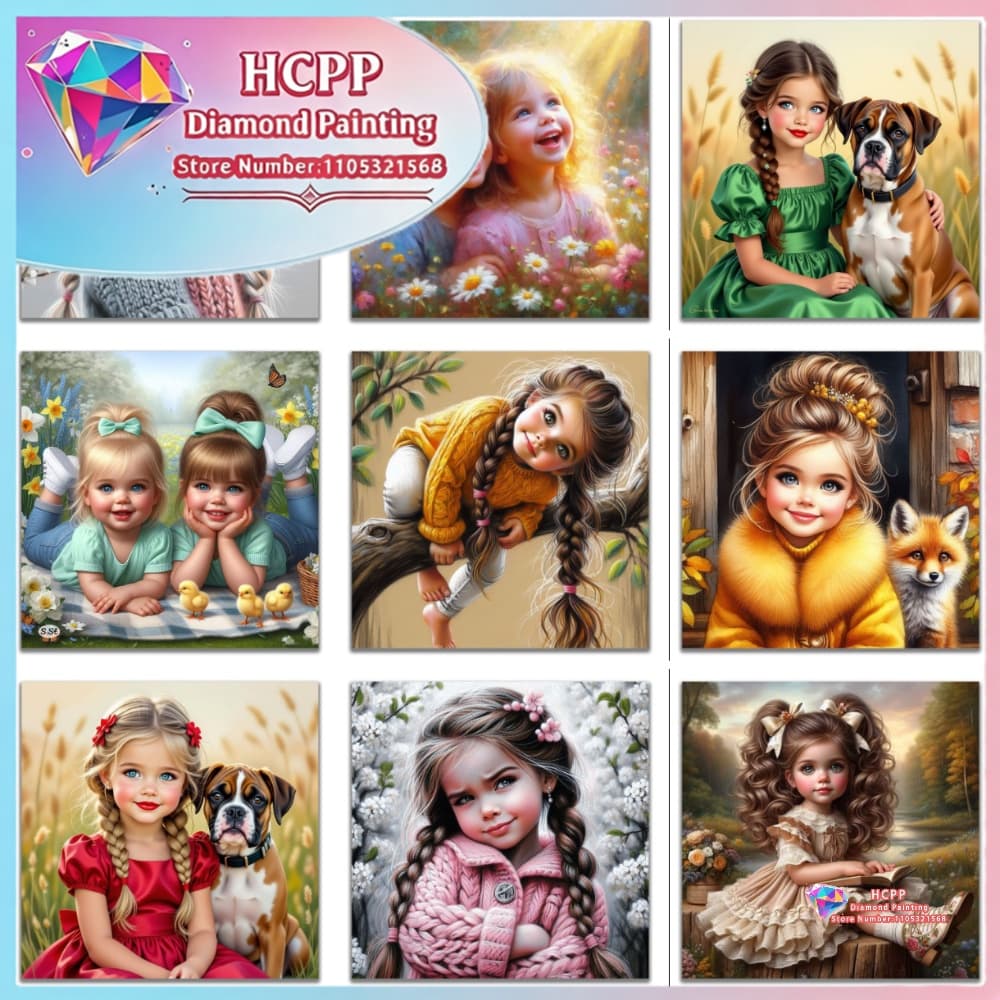 Unique Art Craft - Kit de peinture diamant pour fille,
