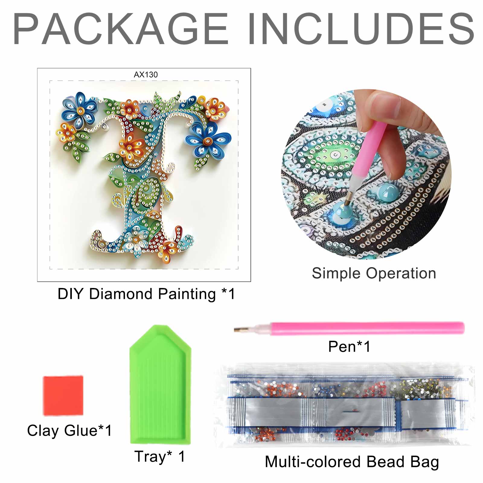Kits de peinture diamantée de  - Art Craft Letter T avis et prix