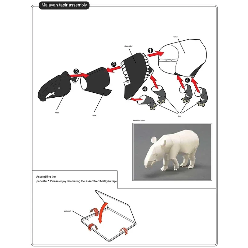 Malayan Tapir Origami Art Mini - Art Craft Cardboard avis et prix